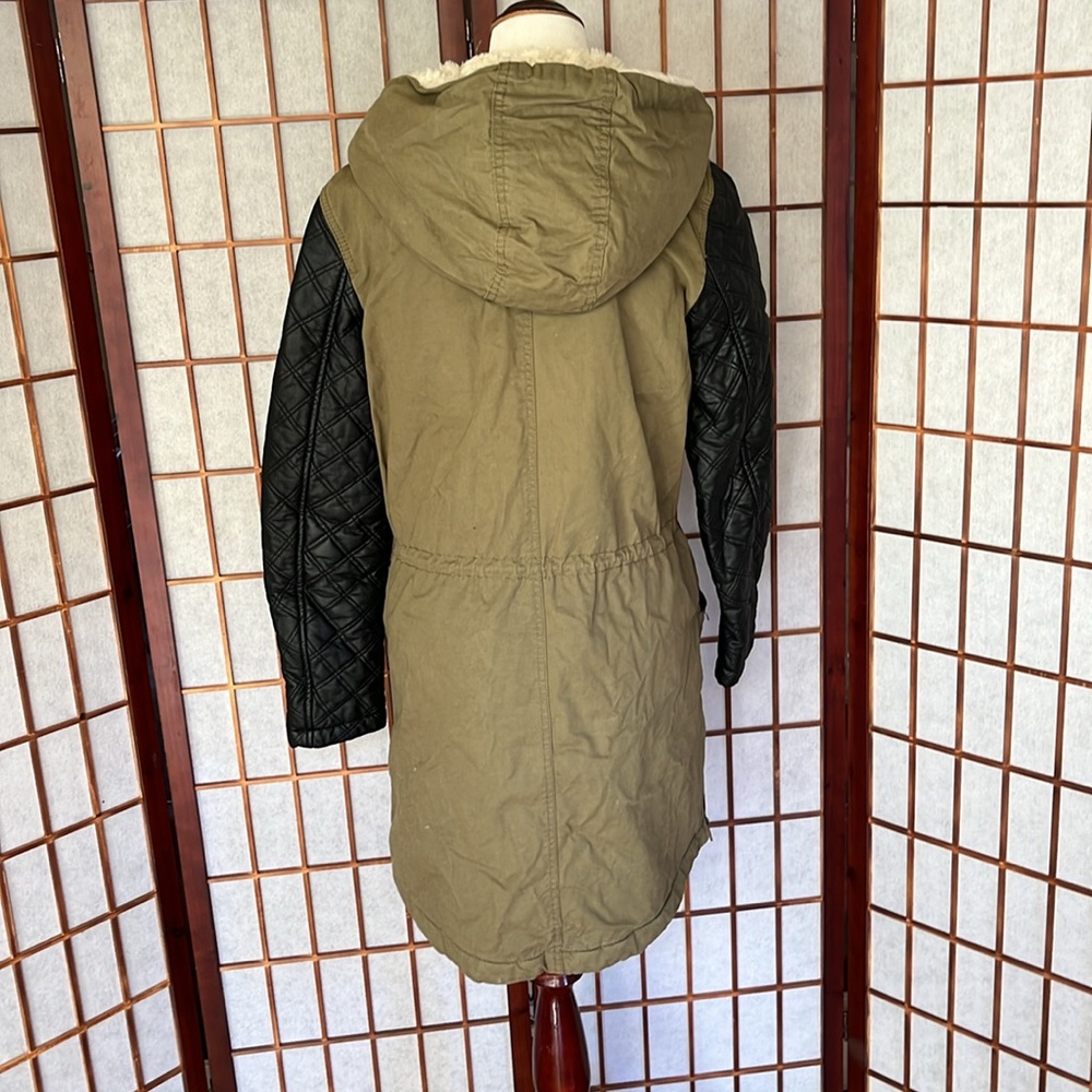 H&M Cotton Jacket with Faux Leather Sleeves - Picture 4 of 7